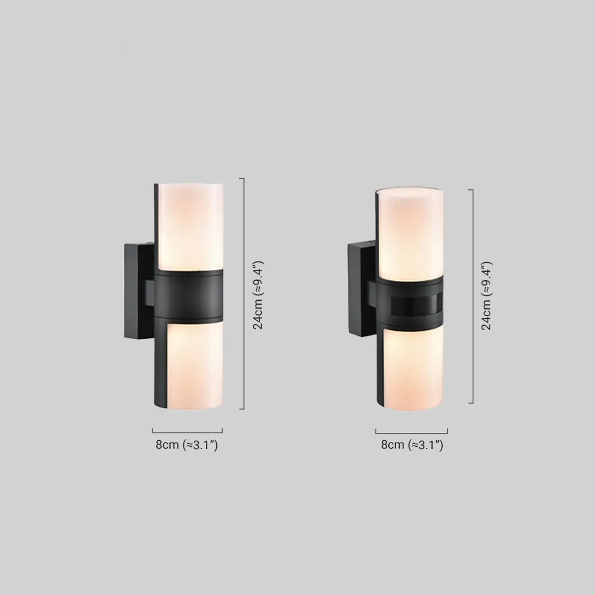 Modern Außenwandleuchte LED Schwarz Metall Flur/Balkon/Terrasse