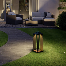 Minimalistische Außenwegeleuchte LED Rechteckig Schwarz Metall Garten