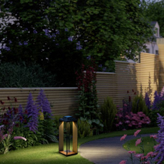 Minimalistische Außenwegeleuchte LED Rechteckig Schwarz Metall Garten