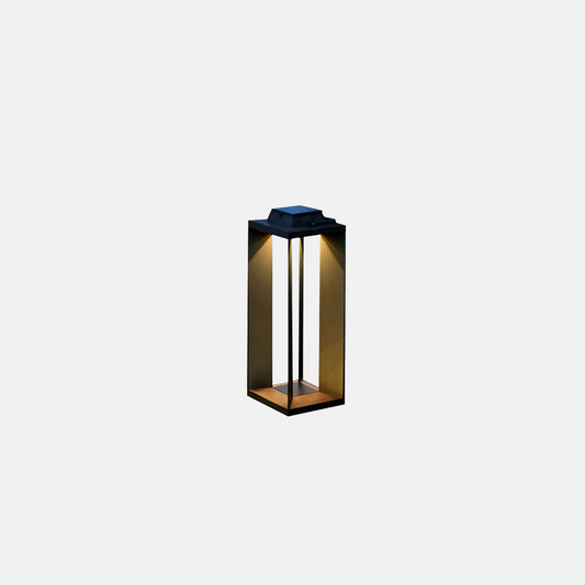 Minimalistische Außenwegeleuchte LED Rechteckig Schwarz Metall Garten