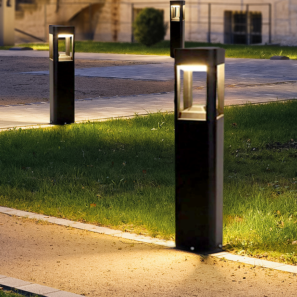 Modern Außenstehleuchte LED Rechteckig Schwarz Metall Terrasse