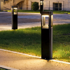 Modern Außenstehleuchte LED Rechteckig Schwarz Metall Terrasse