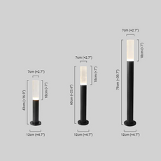 Moderne Außenlampe Schwarz Metall Acryl Zylindrisch Außen