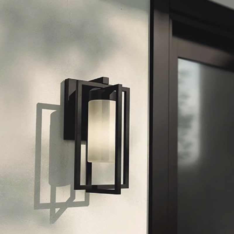 Modern Wandlampe Metall Schwarz Terrasse
