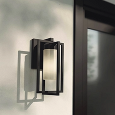 Modern Wandlampe Metall Schwarz Terrasse