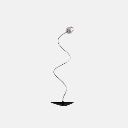 Art Deco Außenstehleuchte LED Blume Glas Silber Solar Garten