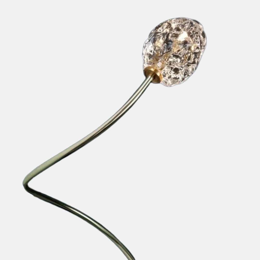 Art Deco Außenstehleuchte LED Blume Glas Silber Solar Garten