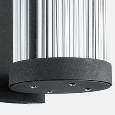 Moderne Außenwandleuchte LED Halbkreisförmig Glas Schwarz Terrasse/Garten/Balkon