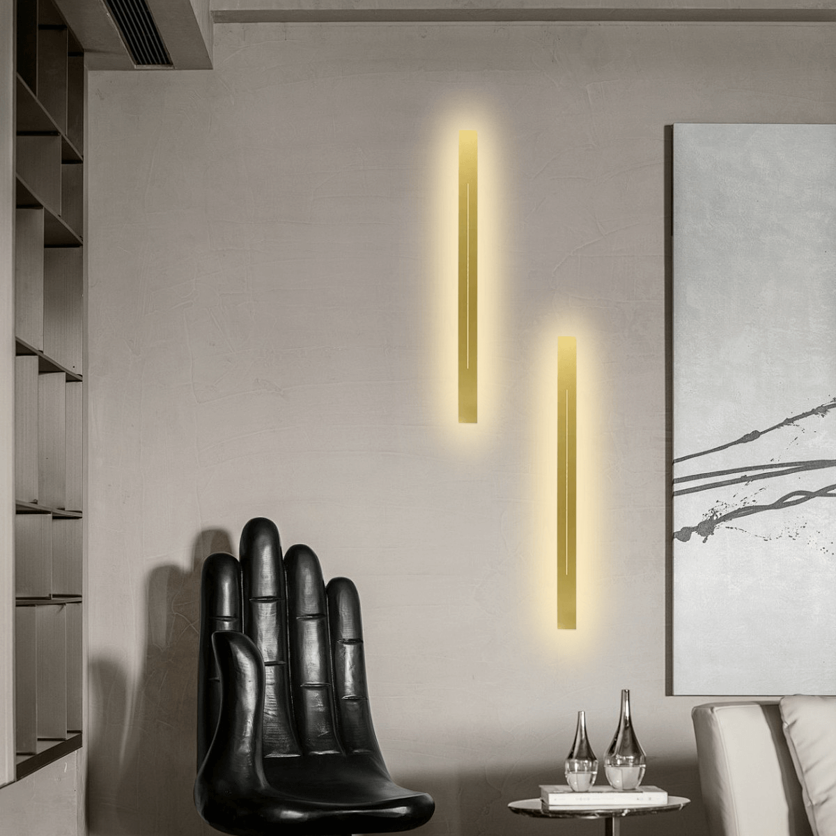 Minimalistische Wandleuchte LED Metall Gold Wohn/Schlafzimmer