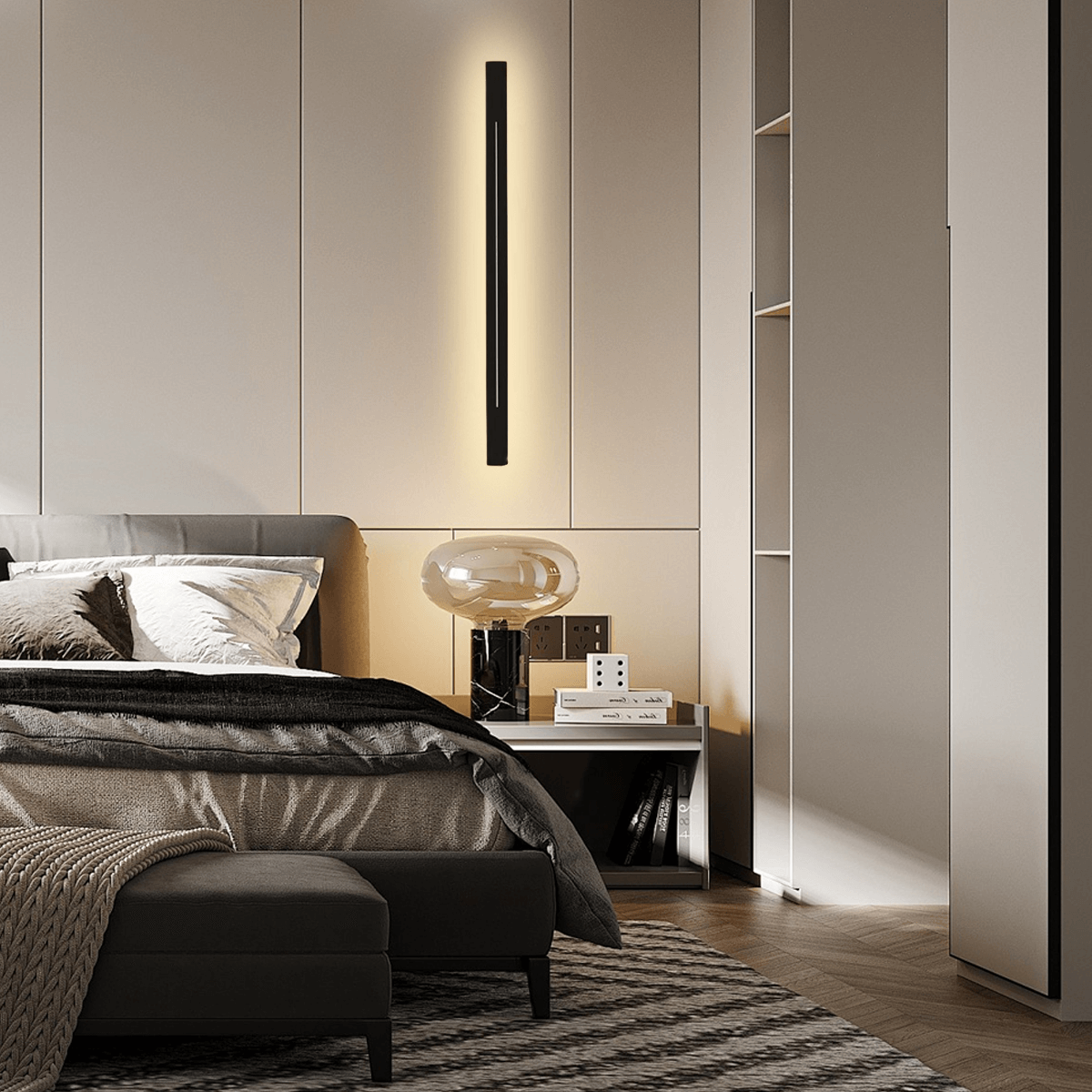 Minimalistische Wandleuchte LED Metall Gold Wohn/Schlafzimmer