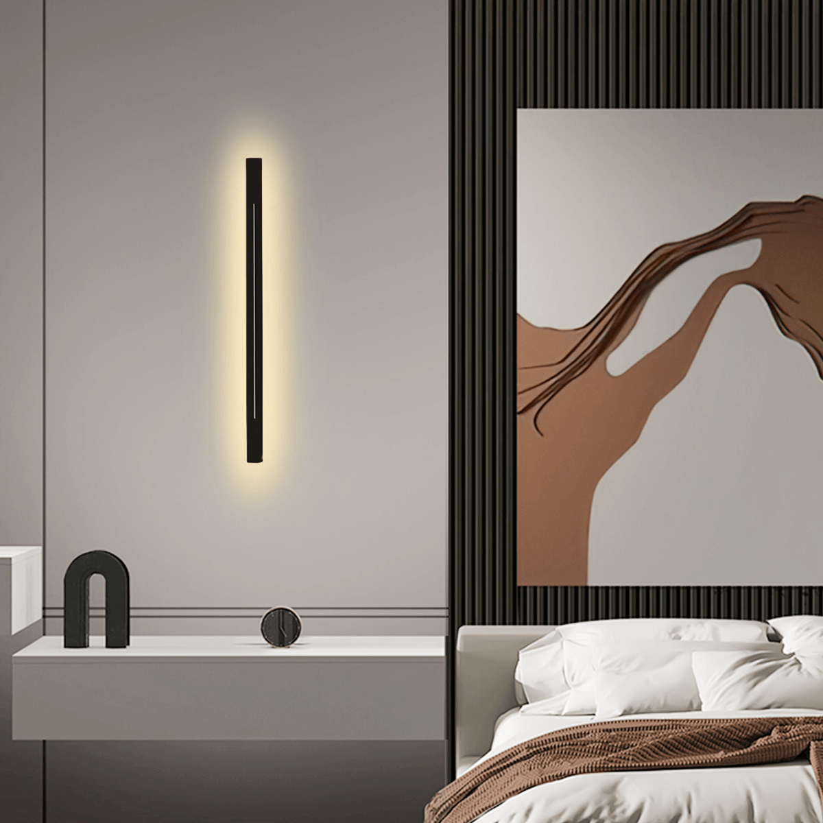 Minimalistische Wandleuchte LED Metall Gold Wohn/Schlafzimmer