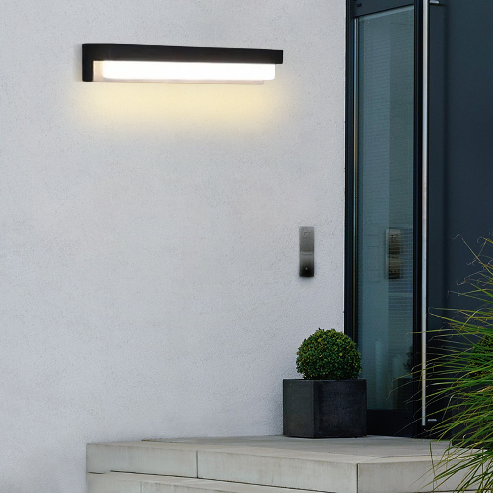 Moderne Wandleuchte Schwarz Metall Acryl Zylindrisch Außen