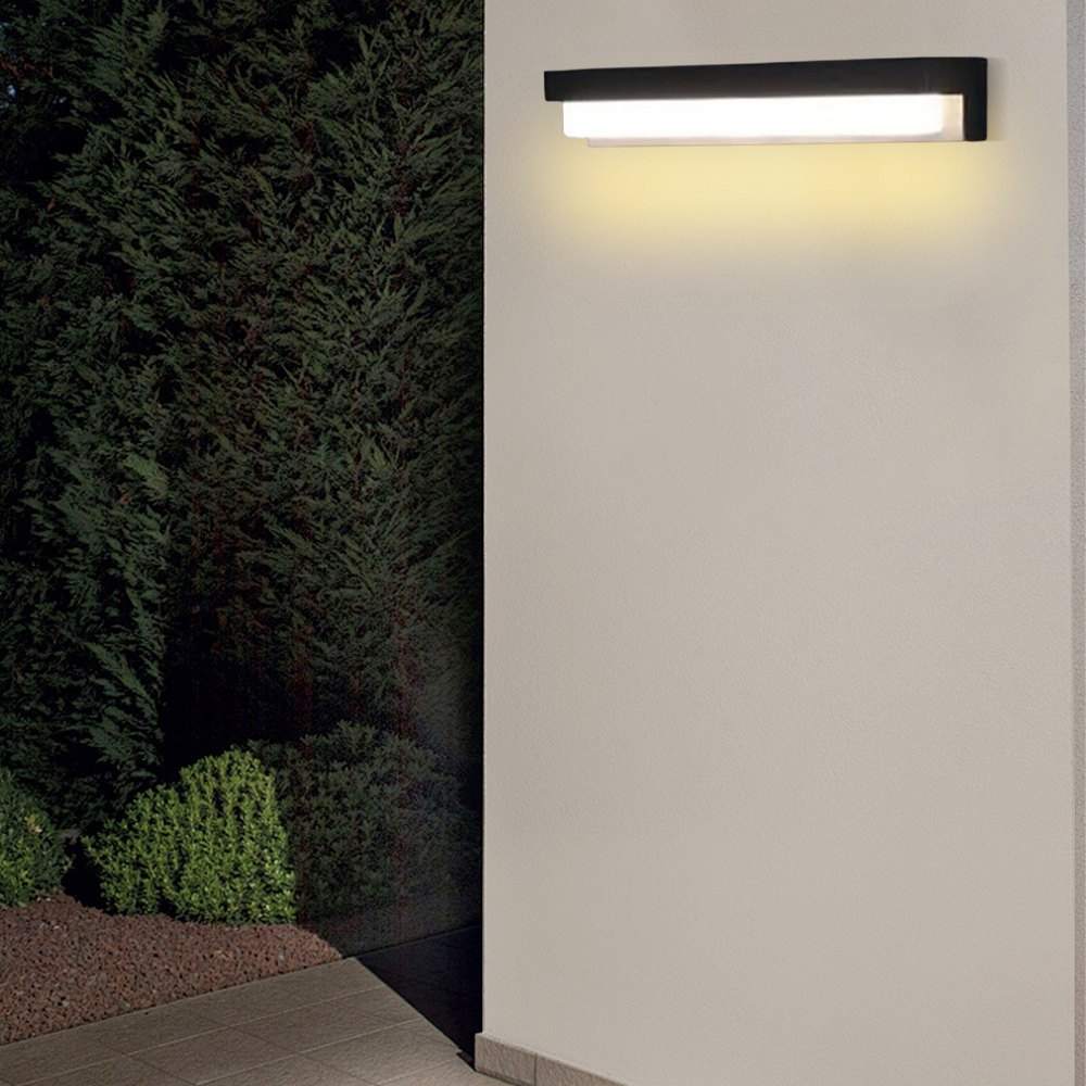 Moderne Wandleuchte Schwarz Metall Acryl Zylindrisch Außen