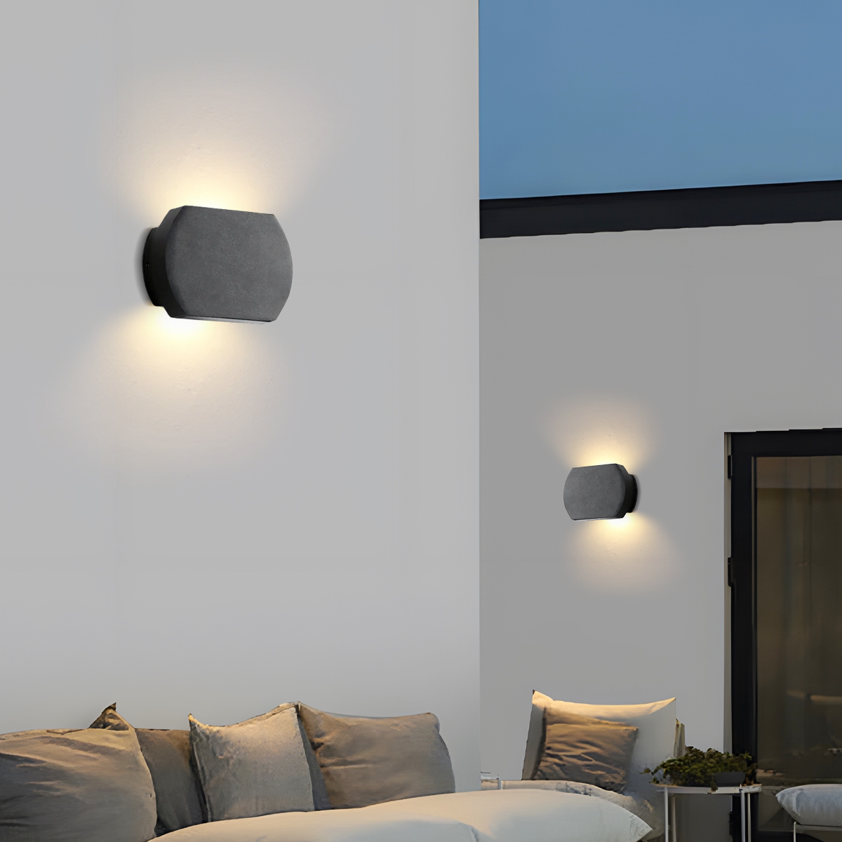 Moderne Außenwandleuchte LED Abgerundet Schwarz Außenbereich