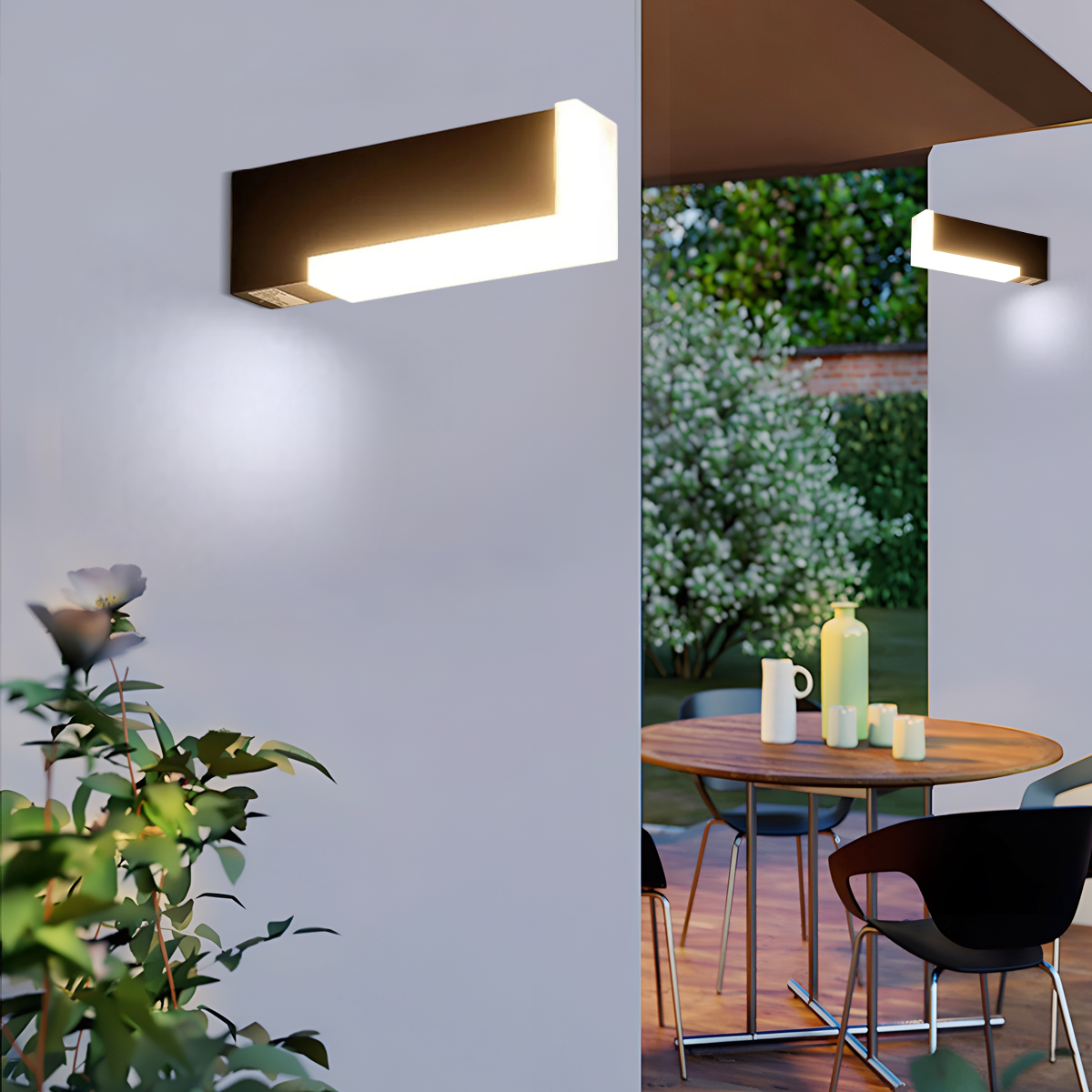Moderne Außenwandleuchte LED Geometrischer Schwarz Metall Garten