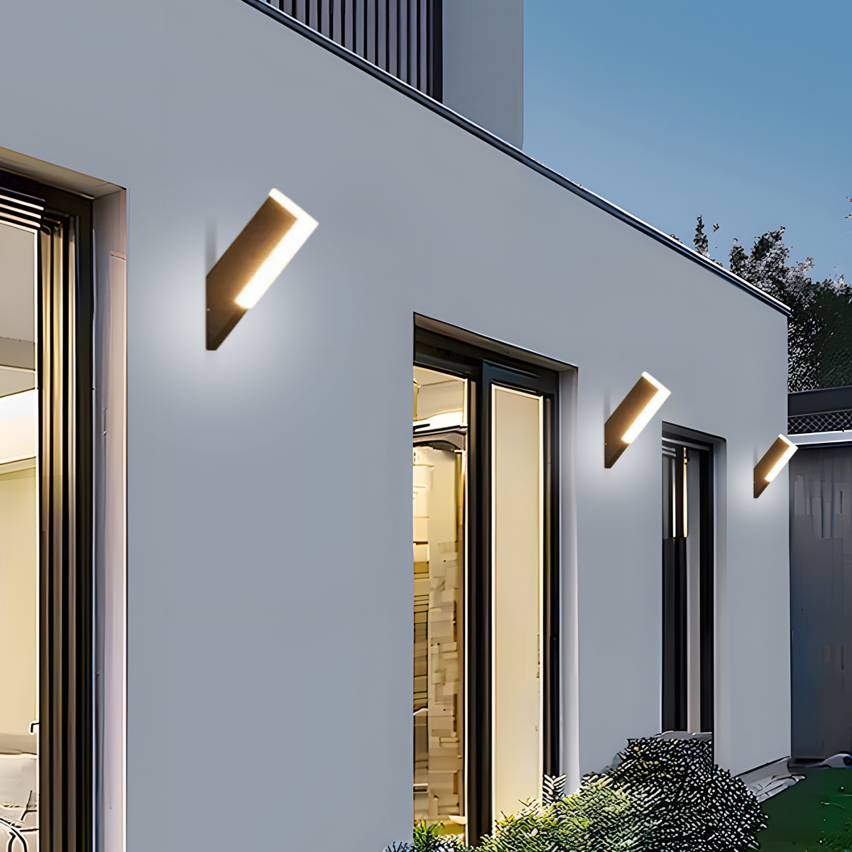Moderne Außenwandleuchte LED Geometrischer Schwarz Metall Garten
