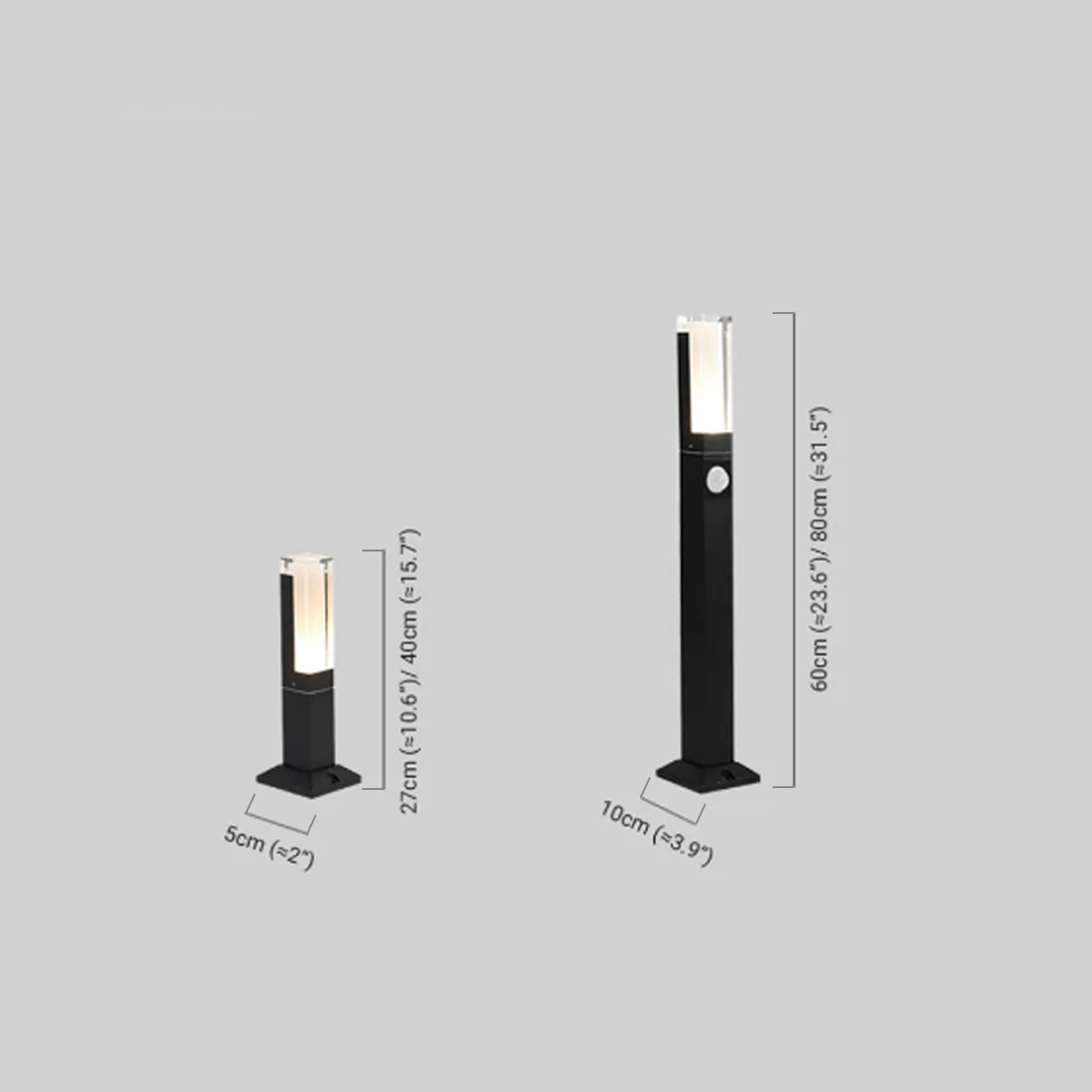Modern Außenwegeleuchte LED Sensor Schwarz Aluminium Sensor Garten/Straßenrand