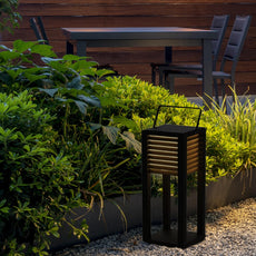 Moderne Außenstehleuchte LED Schwarz Metall Solar Garten/Terrasse