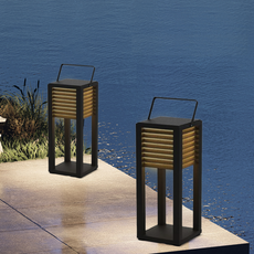 Moderne Außenstehleuchte LED Schwarz Metall Solar Garten/Terrasse