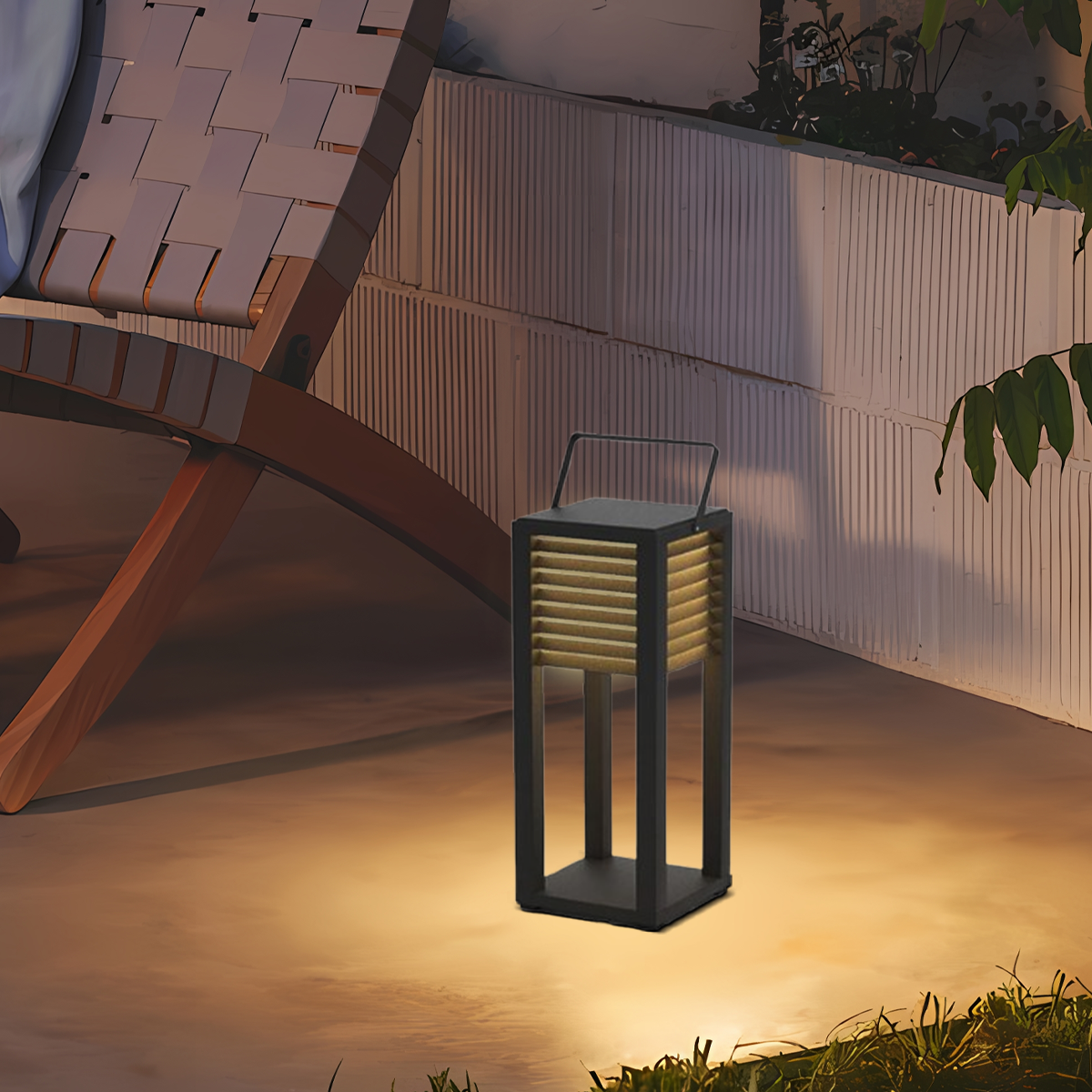 Moderne Außenstehleuchte LED Schwarz Metall Solar Garten/Terrasse
