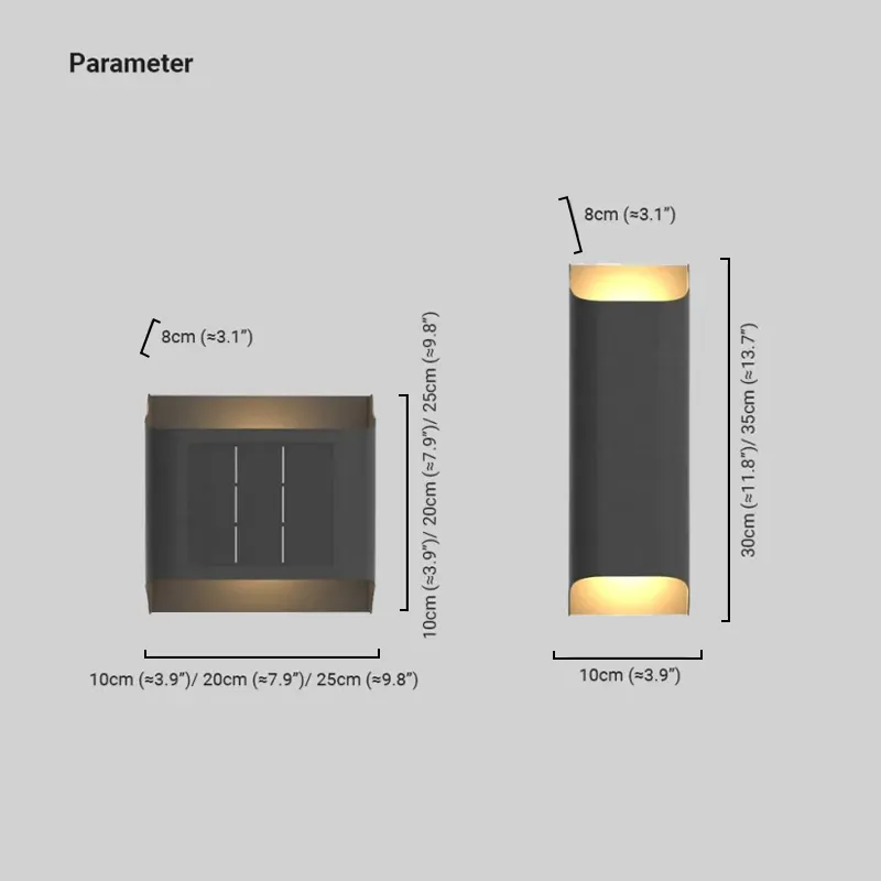 Modern Außenwandleuchte LED Solar Metall Schwarz