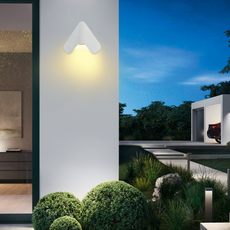 Minimalistische Außenwandleuchte LED Dreieck Aluminium Garten/Terrasse