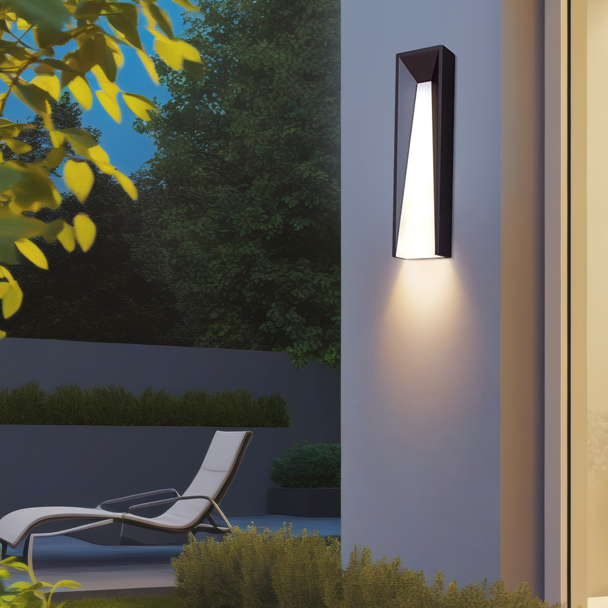 Moderne Außenwandleuchte LED Rechteckig Schwarz Garten/Terrasse