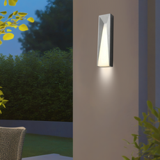 Moderne Außenwandleuchte LED Rechteckig Grau Garten/Terrasse