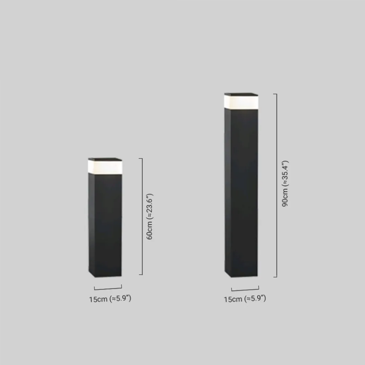Moderne Außenleuchte LED Rechteckig Schwarz Metall Garten/Terrasse