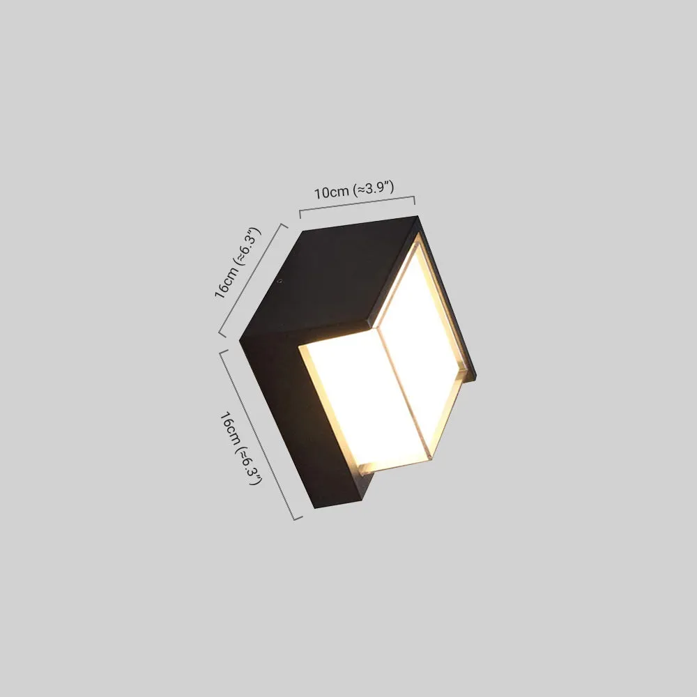 Modern Außenwandleuchte LED Quadratisch Schwarz Metall Garten/Balkom