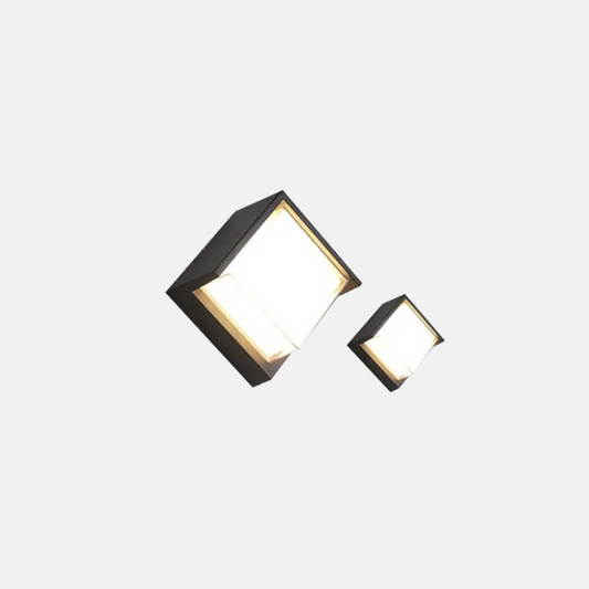 Modern Außenwandleuchte LED Quadratisch Schwarz Metall Garten/Balkom