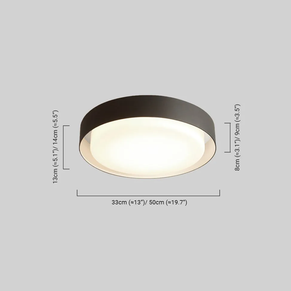 Modern Außendeckenleuchte LED Rund Schwarz Metall Flur/Hauseigang