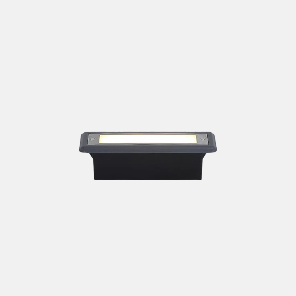 Moderne Außenwandleuchte/Treppenleuchte LED Rechteckig Metall Schwarz Außen