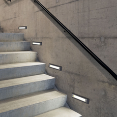 Moderne Außenwandleuchte/Treppenleuchte LED Rechteckig Metall Schwarz Außen