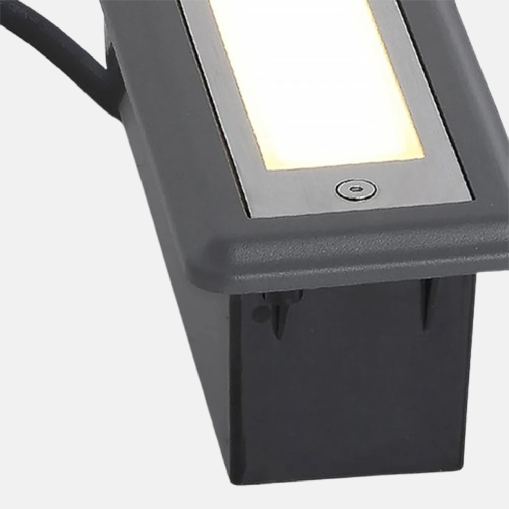 Moderne Außenwandleuchte/Treppenleuchte LED Rechteckig Metall Schwarz Außen