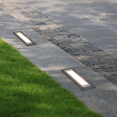 Moderne Außenwandleuchte/Treppenleuchte LED Rechteckig Metall Schwarz Außen