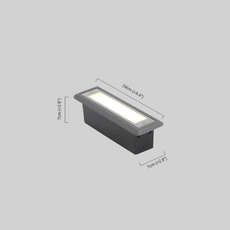 Moderne Außenwandleuchte/Treppenleuchte LED Rechteckig Metall Schwarz Außen