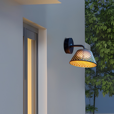 Industriell Außenwandleuchte LED Metallhaube Schwarz Terrasse/Garten