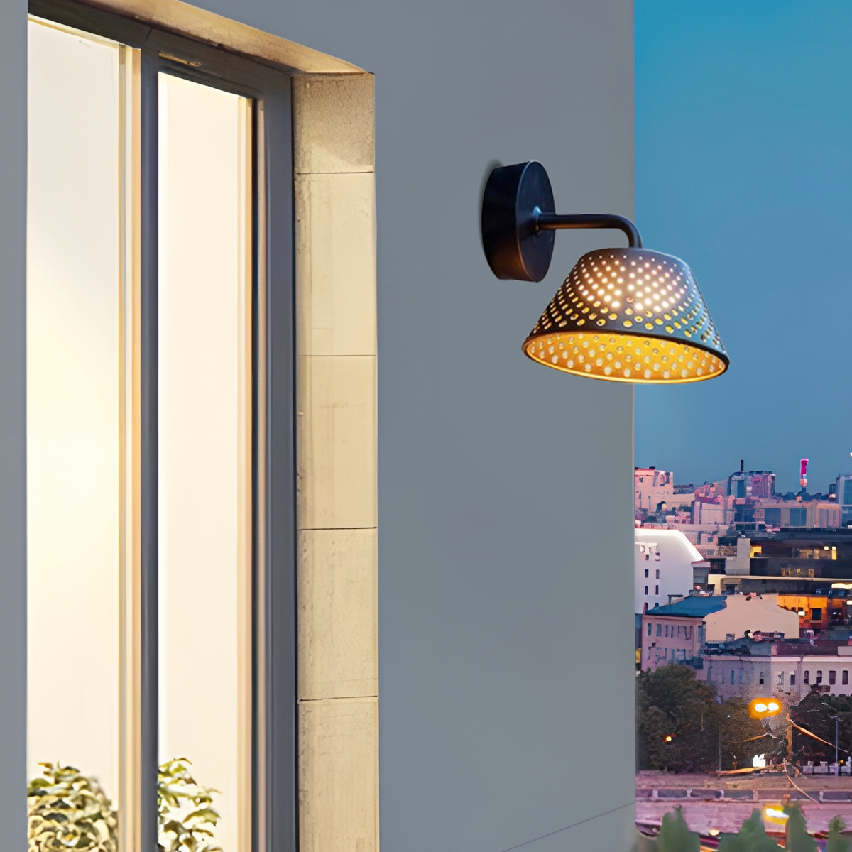 Industriell Außenwandleuchte LED Metallhaube Schwarz Terrasse/Garten