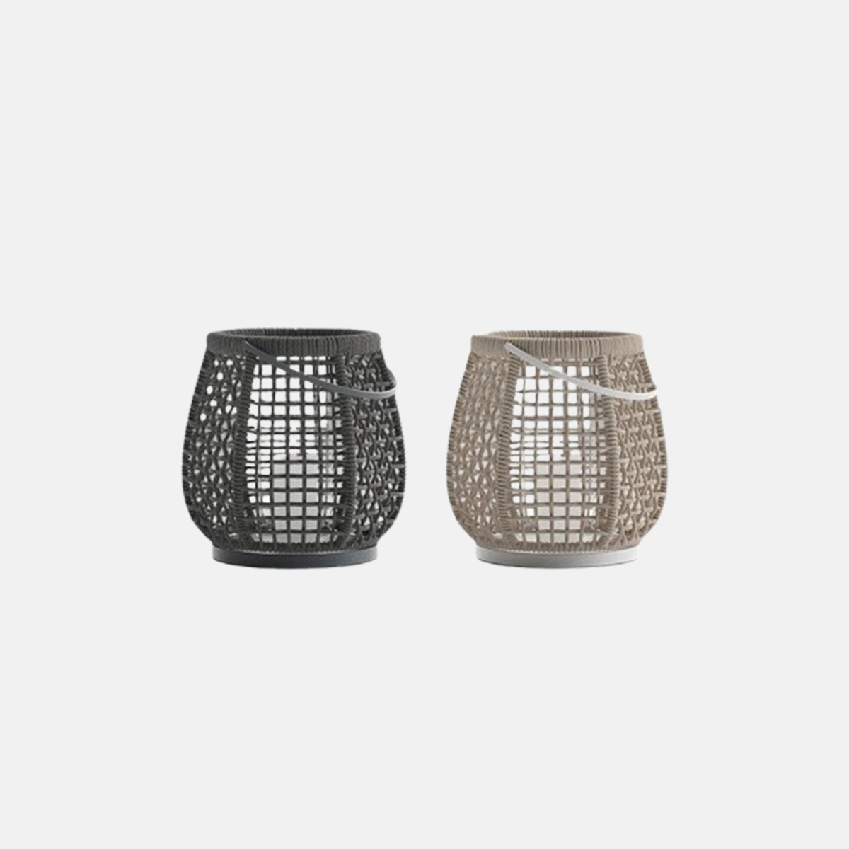 Bauernhaus Stehlampe Schwarz Rattan Laterne Garten