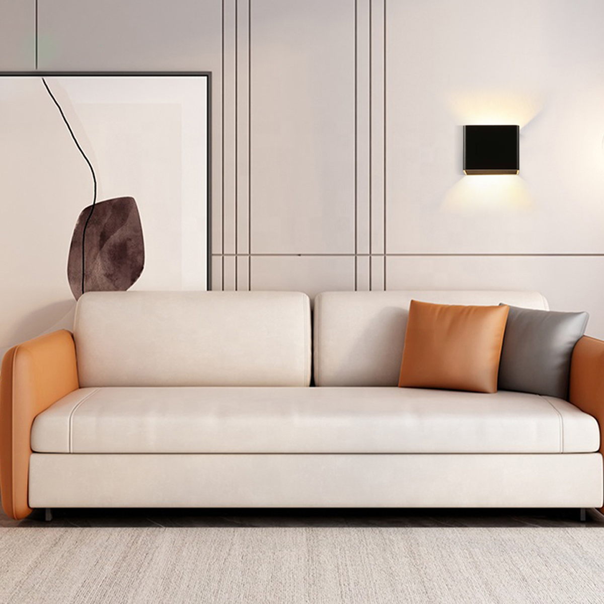 Morandi Wandlampe LED Metall Schwarz Schlafzimmer