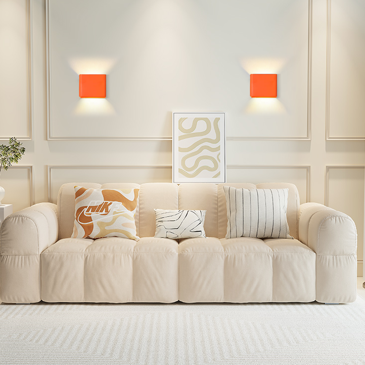 Morandi Wandlampe LED Metall Orange Schlafzimmer