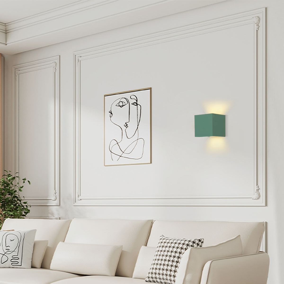 Morandi Wandlampe LED Metall Grün Schlafzimmer