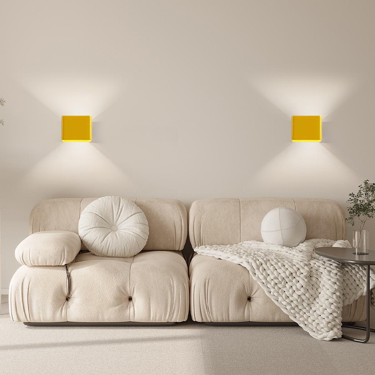 Morandi Wandlampe LED Metall Gelb Schlafzimmer