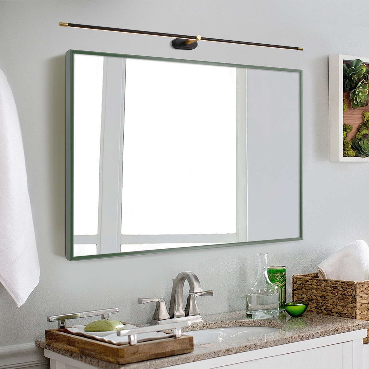 Minimalistisch Schwarze Wandleuchte für Badezimmer