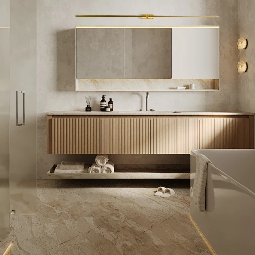 Minimalistisch Gold Wandleuchte für Badezimmer