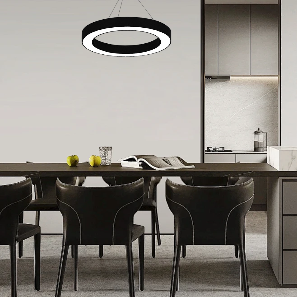 Minimalistisch Pendelleuchte Acryl Schwarz Esszimmer