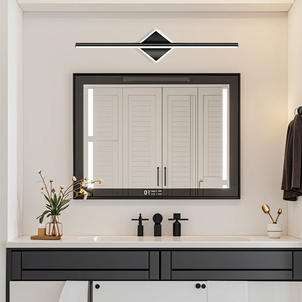 Minimalistische Wandleuchte/Spiegelleuchte LED Metall Badezimmer-Schwarz-Quadrat-Modisch und elegant, nie aus der Mode