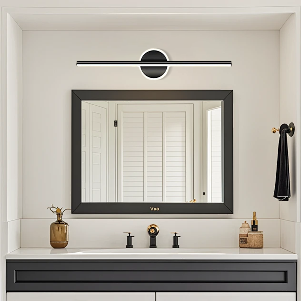 Minimalistische Wandleuchte/Spiegelleuchte LED Metall Badezimmer-Schwarz-Bilden-IP44, erfüllt den wasserdichten Standard für Bäder