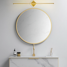 Minimalistische Wandleuchte/Spiegelleuchte LED Metall Badezimmer-Gold-Quadrat-auch als Schlafzimmerbeleuchtung geeignet, als Schminkspiegel